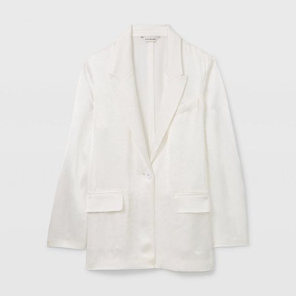 NWT Club Monaco Satin Blazer Blanc De Blanc - Picture 3 of 6